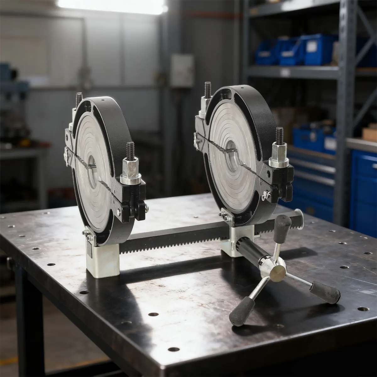 Manual Pipe Welder Electric Tube Butt Fusion Machine, 2 Clamps PE Heat Fusion Butt Welding Machine Socket Bracket 63-200
