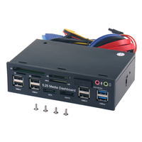 USB 3.0 Hub & eSATA Front Panel with Card Reader & Audio Port for PC Case