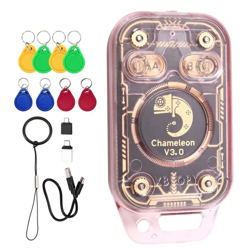 

B63B-Chameleon V3.0 RFID Smart Chip Reader Smart Card Emulator+4XUID/CUID Keychain ID IC Tag Copyer Reader Writer