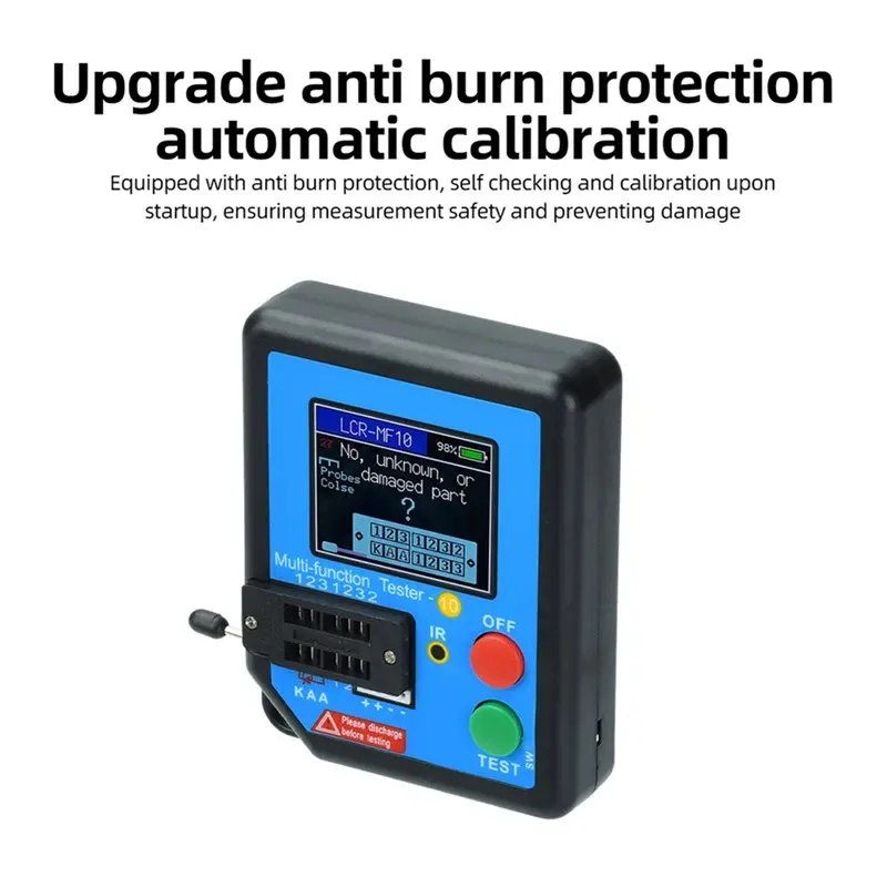 WORTHOWN-LCR-MF10 128X160tft Transistor Tester Capacitor/Inductor/Resistor/Diode/Zener/SMD Test Meter With Auto Recognition