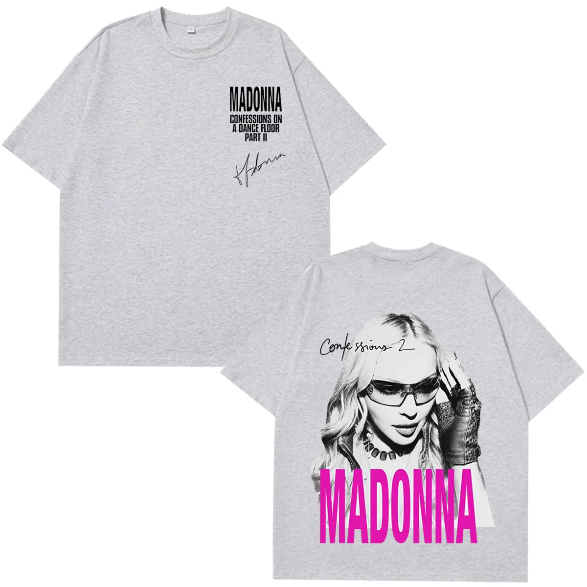 Madonna CONFESSIONS II Album Tour 2026 Print T-Shirt Herren Damen Mode T-Shirt Kurzarm Casual Oversized Vintage T-Shirts – Detail 6