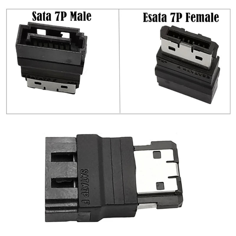 eSATA to SATA Adapter 7P Female eSATA to Male SATA Connector for Faster Data Transfer High Speed