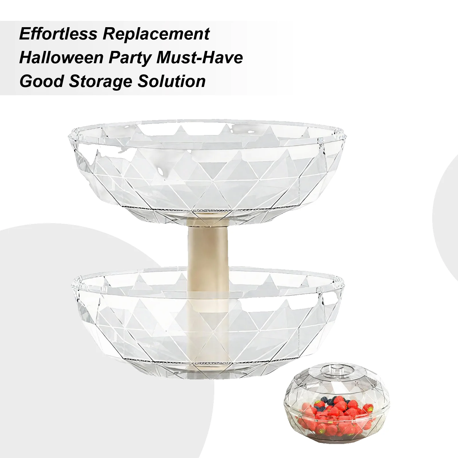 Snack Organizer For Countertop 2 Tier Removable Fall Candy Dish With Lid Home Candy Servers For Table Theater Nuts Retail Party
