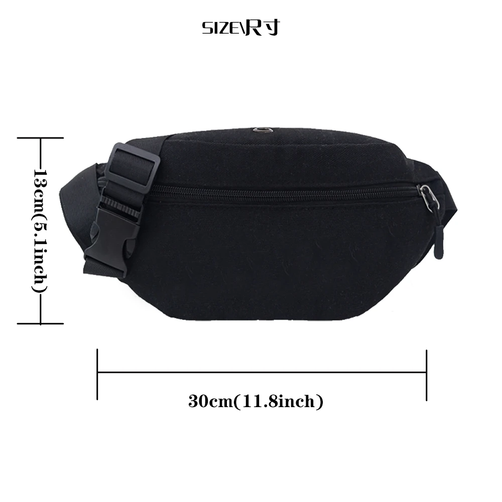 Men's Waist Pack Bags for Women Canvas Fanny Packs Casual Chest Bags Teamlogo Print Belt Pouch Travel Sport Pocket Banana Bag