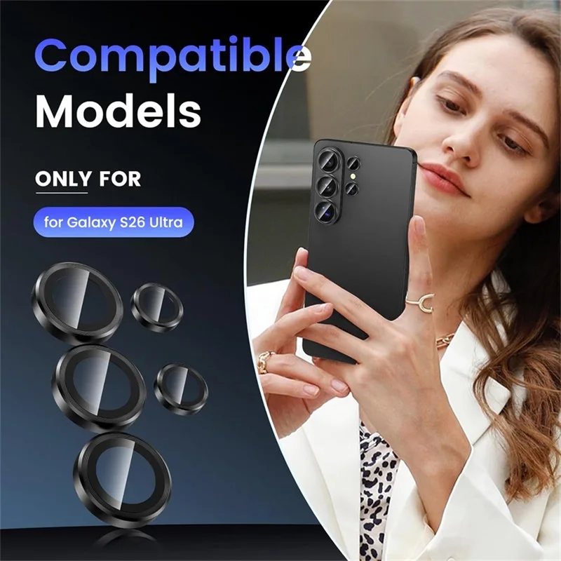 Full Cover Camera Metal Protector Ring For Samsung Galaxy S26 Ultra SamsungS26 S 26 Plus S26+ 5G 9H Glass Rear Lens Accessories