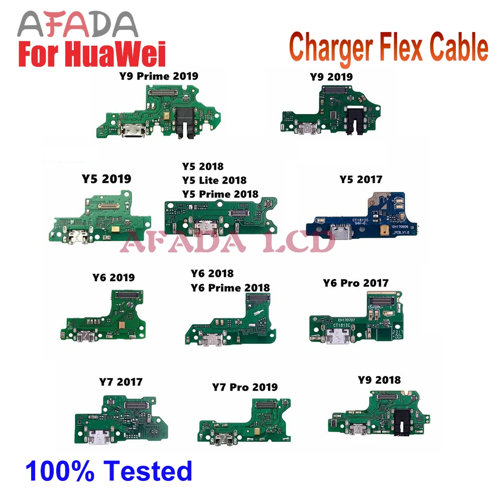 

Charging Port Connector Board Parts Flex Cable With Microphone Mic For HuaWei Y9 Y7 Y6 Pro Y5 Lite Prime 2017 2018 2019