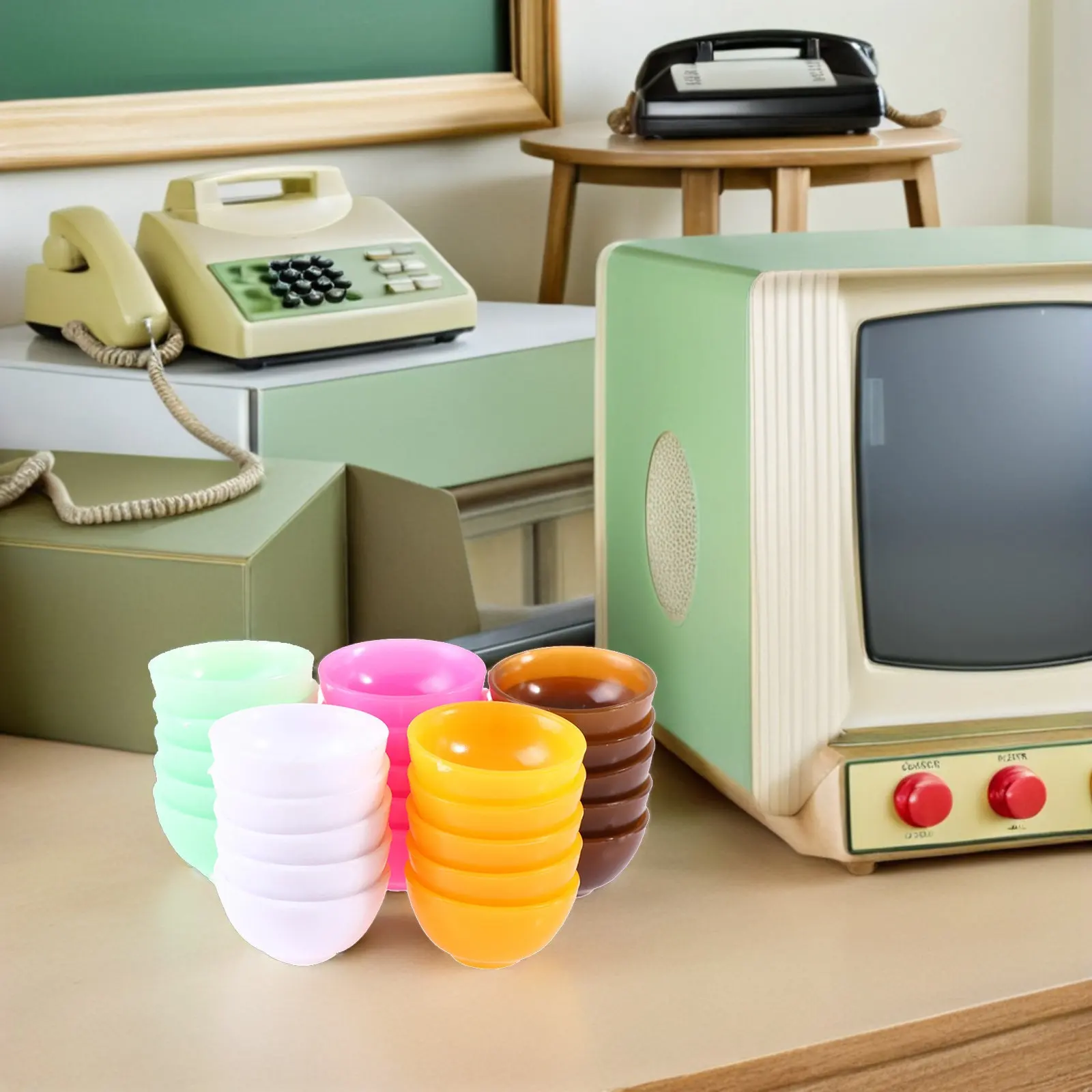 

25Pcs Miniatures Bowls Set Creative Mini House Accessory Realistic Play Food Decor Warm Atmosphere Kids Hands-on Gift