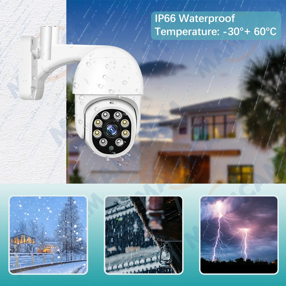 8MP واي فاي كاميرا IP مراقبة الأمن PTZ الأمن في الهواء الطلق CCTV فيديو مراقبة إنذار ضوء Icsee #2