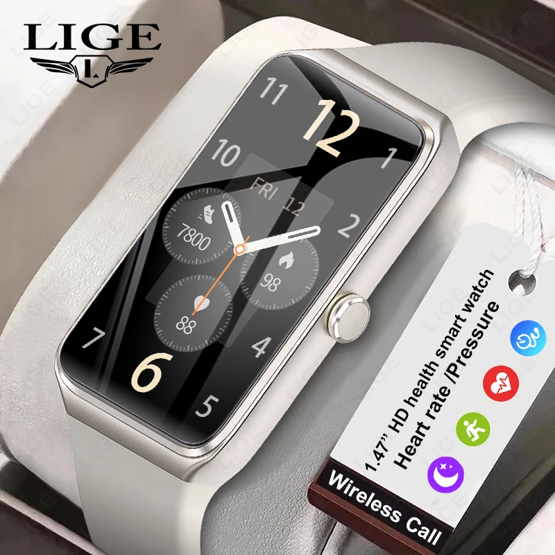 

LIGE 1.47” HD Smart Watch Women's Sports Fitness Bracelet Thermometer Health Monitor Waterproof Women Smartwatch For Androi 2026
