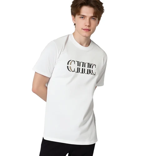 Imagen 2 del producto 2025 pulóver para hombre, camisetas de algodón puro de verano para hombre, camisetas de manga corta con cuello redondo, camisetas bordadas a la moda, camiseta blanca transpirable