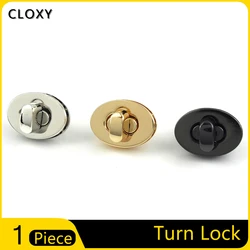 1PC Bag Lock forma ovale Turn Lock chiusura chiusura fibbia placcatura in lega Leather Craft Women Bag Parts accessori per borse