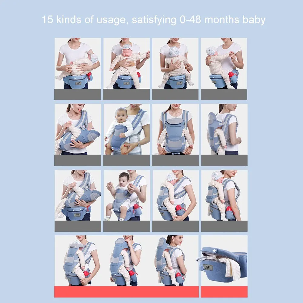 Ergonomic Newborn Baby Carrier Wrap Backpack 0-3 Years Storage Bag Infant Swaddle Sling Baby Kangaroo Baby Waist Stool Hip Seat