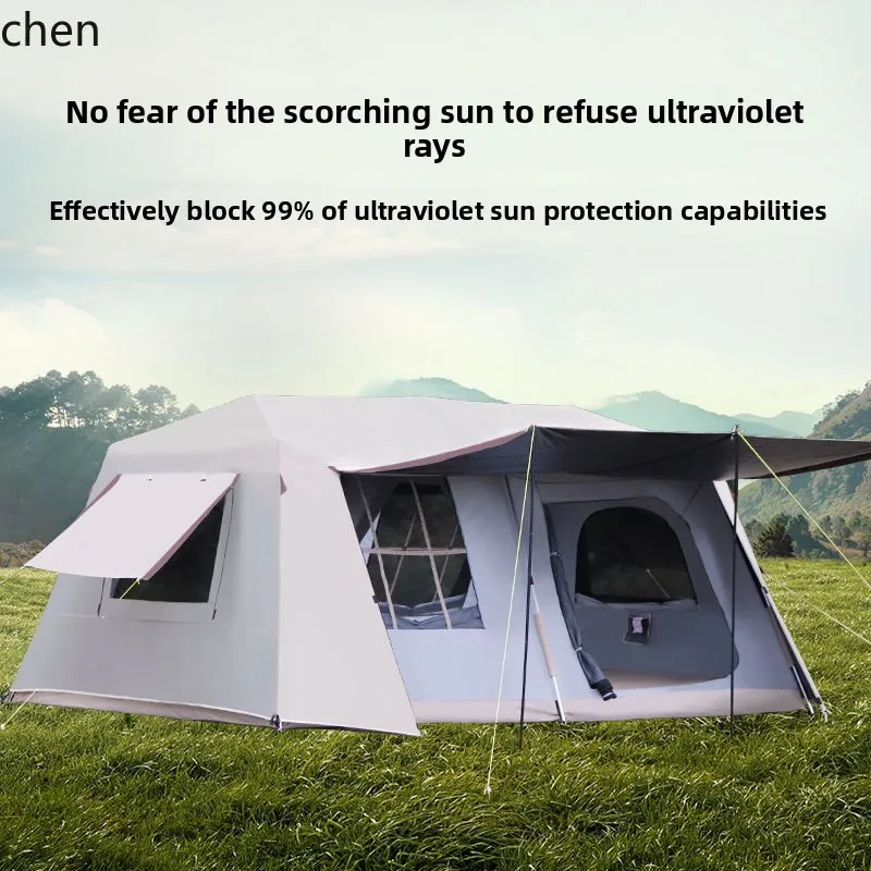 

CP tent outdoor all-aluminum pole automatic two rooms and one living room quick opening folding anti-rainstorm thickening