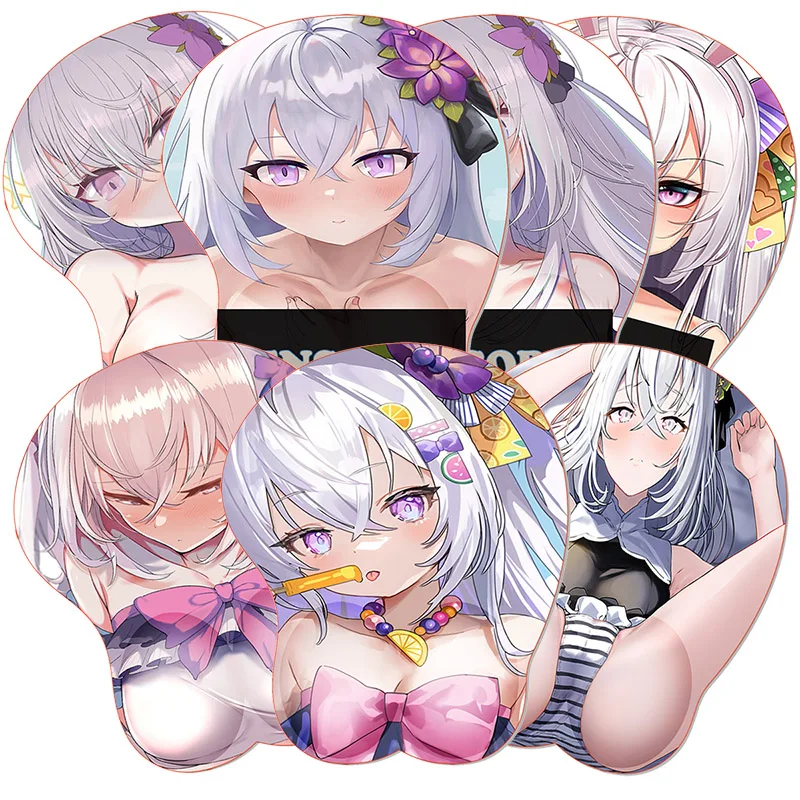 

Милый коврик для мыши OPPAI B_Blue A_Archive Azusa Shirasu, коврик для мыши в стиле аниме, силиконовый 3D подставка для запястий, коврик для мыши, сексуальный коврик для мыши в стиле хитай