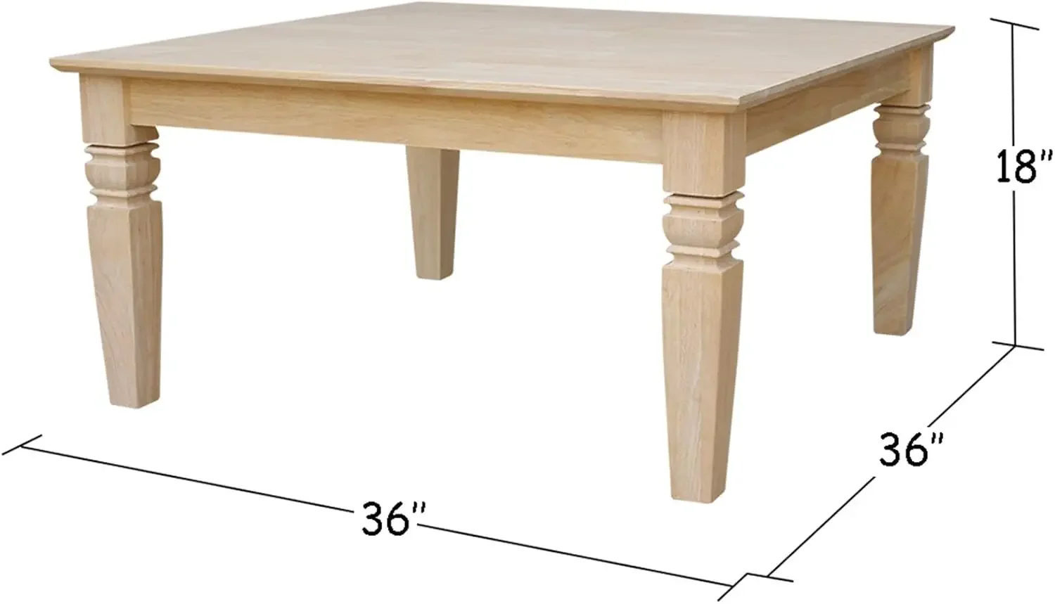 International Concepts Java Square Coffee Table Unfinished