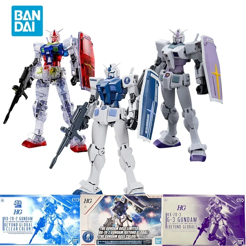 Bandai Original GUNDAM Anime Model HG 1/144 RX-78-2 GUNDAM BEYOND GLOBAL Action Figure Assembly Model  PB Toys Gifts for Kids