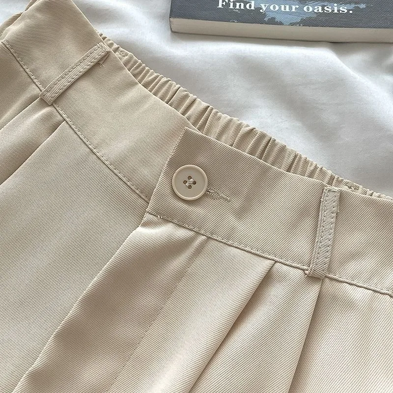 JOEVILU Women's High Waist Straight Ankle Pants Summer Minimalist Office Pants Fluid Silky Tapered Trouser Multi Options Clothes