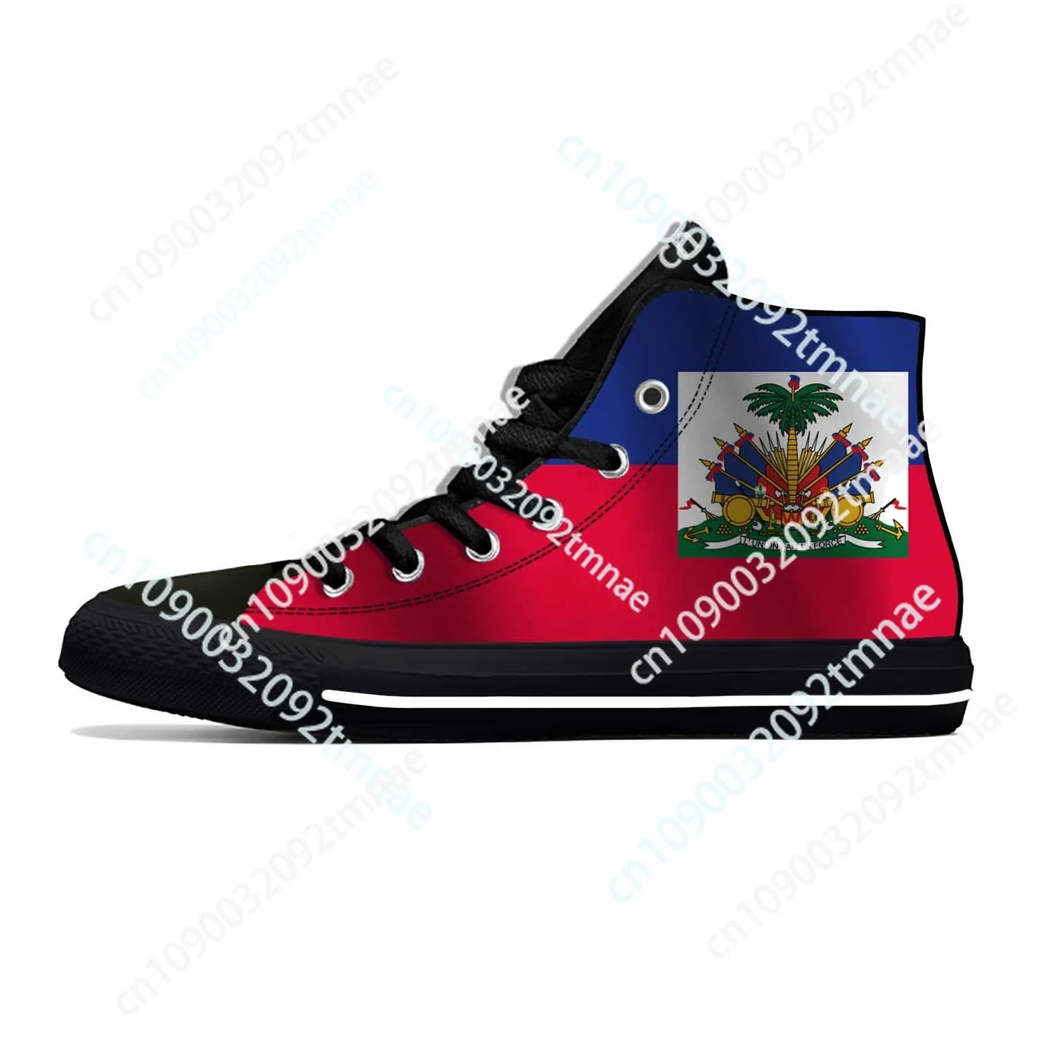 

Haiti Haitian Flag Patriotic Pride Funny Fashion Casual Cloth Shoes High Top Comfortable Breathable Custom Men Women Sneakers