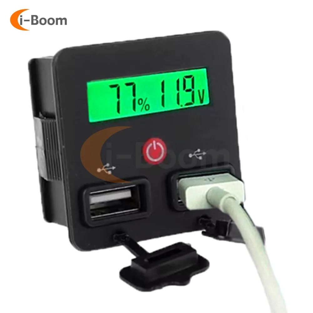 

Тестер напряжения 12 ~ 24 В постоянного тока, цифровой дисплей, дисплей емкости аккумулятора, быстрая зарядка, USB-порт, автомобиль, мотоцикл, гольф-Кар, RV