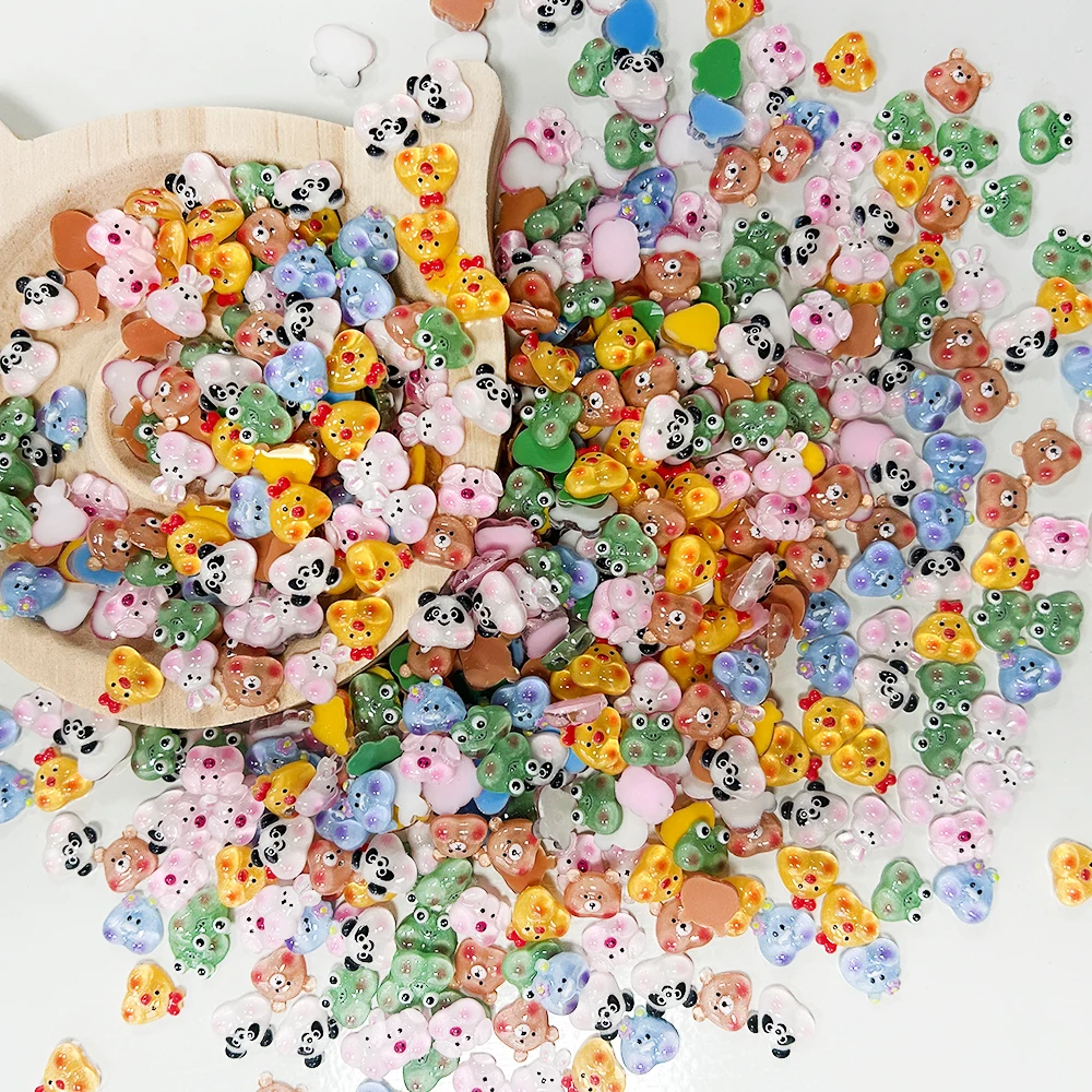 

Expression Animal Resin Nail Art Charms Cartoon Cute Eared Rabbits ，Frog， Bear Nail Decorations for DIY Manicure Crafts