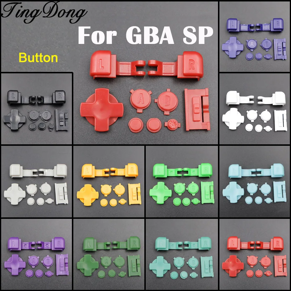 1 Set Komplette Tasten für GBA SP Konsole A B L R D-Pad Select Start Power On/Off Lautstärketasten Ersatz ﻿ Zubehör