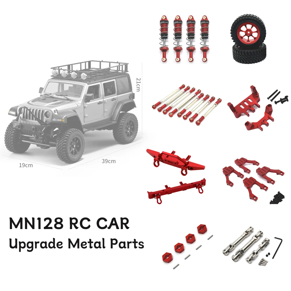 1/12 MN128 MN86 G500 RC Car Parts Upgrade Metal Shock Absorber Parts Front and Rear Bumper & Tires