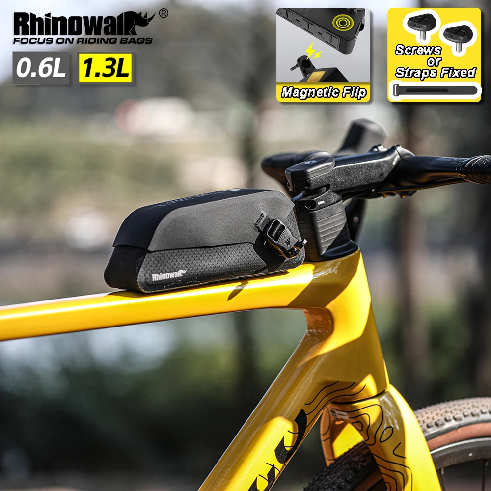 

Велосипедная верхняя сумка Rhinowalk, велосипедная упаковка, IPX4, водонепроницаемая магнитная флип для MTB, дорожный гравий, велосипедные аксессуары, безопасные для краски