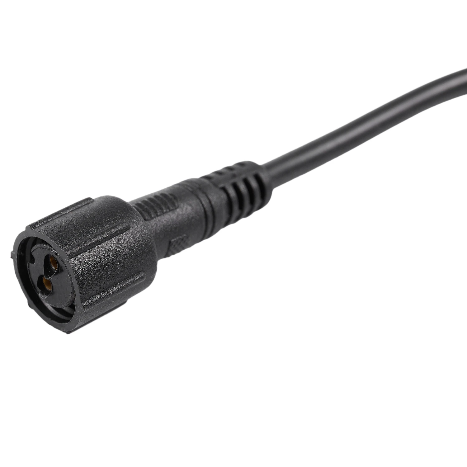 ปลั๊กตัวผู้ตัวเมียมี2ขา LED กันน้ำสายต่อสีดำ