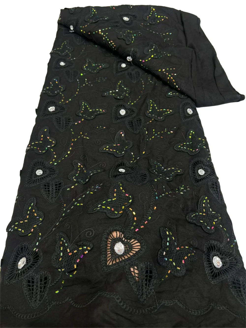 

New Pure Color Hollow Out Cord Stones Lace Nigerian Water Soluble Lace Fabric 2026 Hight Quality African Guipure Cord Women Sew