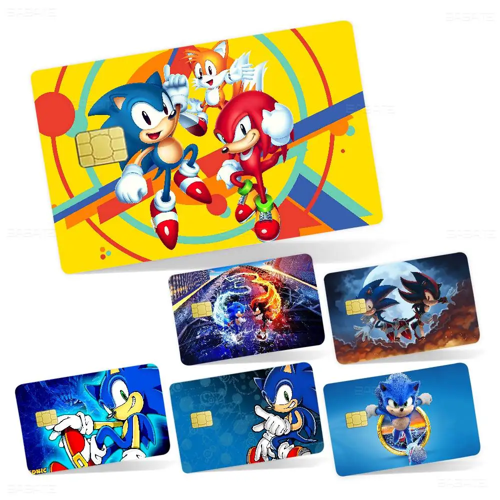 Anime S-SonicS H-HedgehogES Anime Cartoon Bear Skin Sticker Film Tape Case for Big Credit Debit Card Front Side