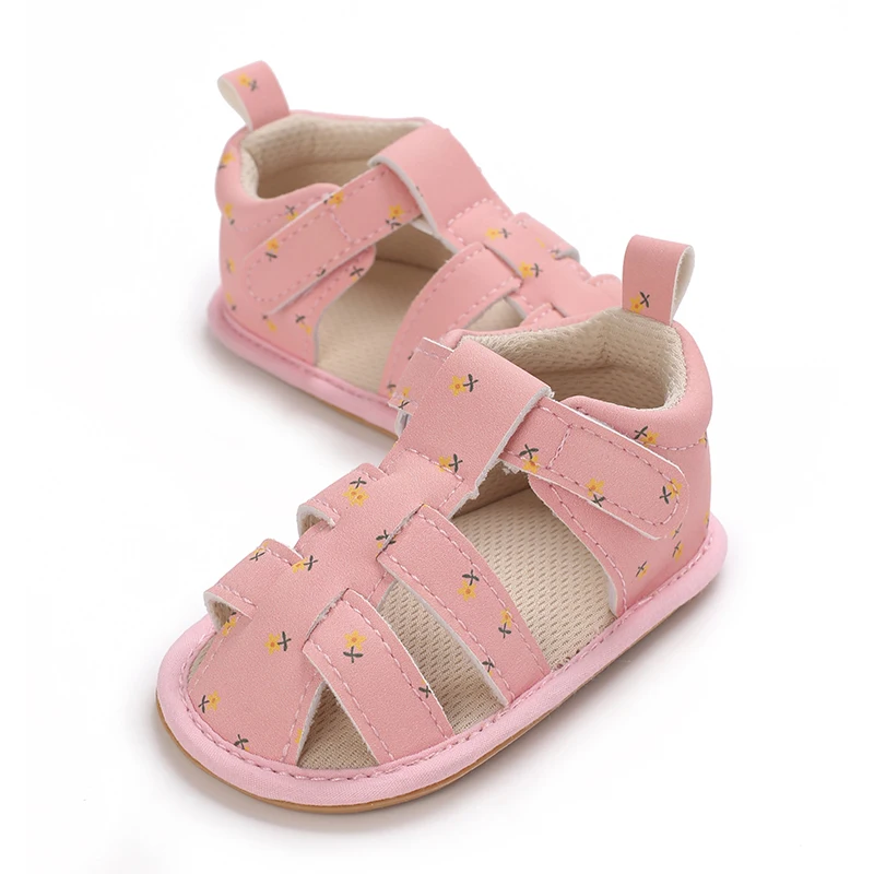 Baby Girl Sandals Flexible Non-slip Summer Flats Toddler Floral Shoes for Casual Daily