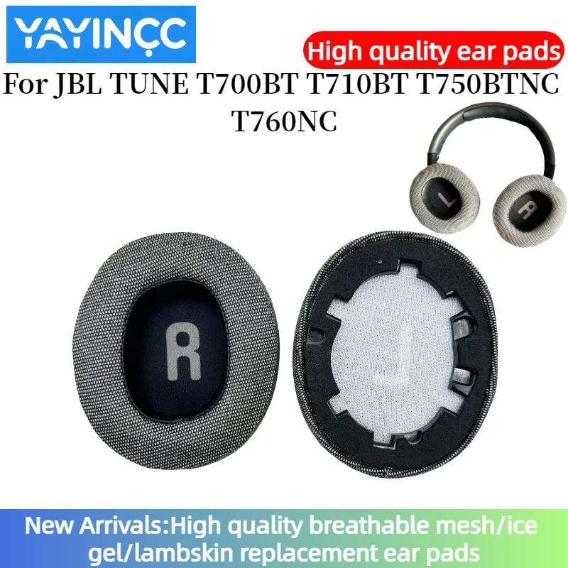 

YAYINCC Replacement Breathable mesh fabric style Ear pads for JBL TUNE T700BT T710BT T750BTNC T760NC High Quality Earpads