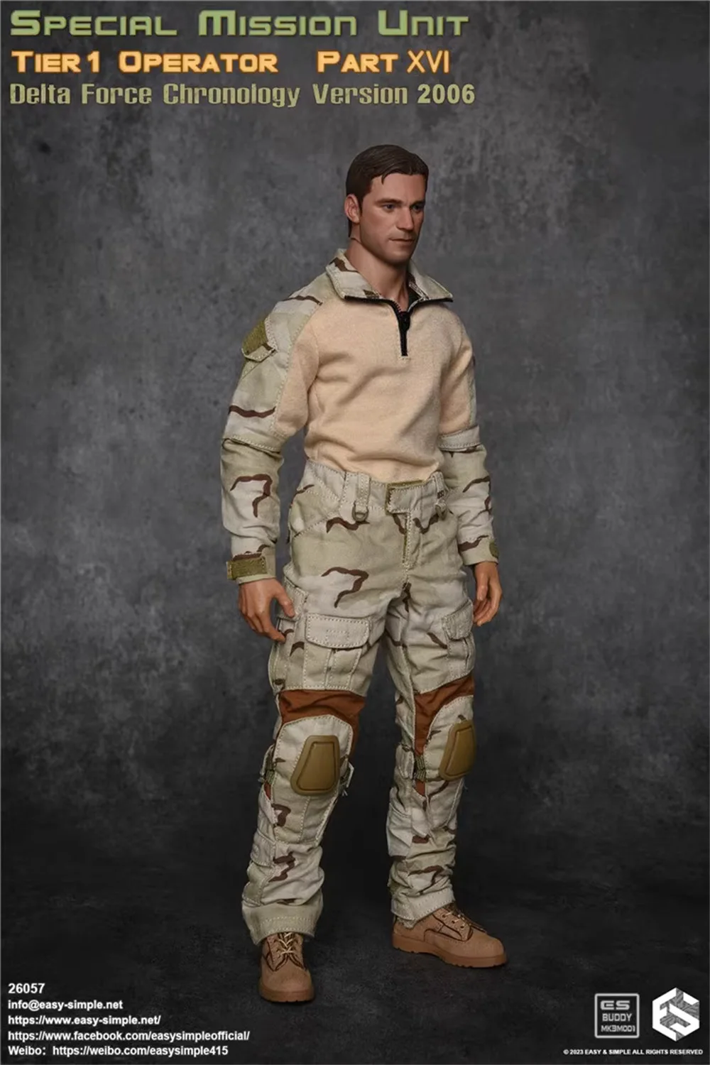 1/6 EASY&SIMPLE ES 26057 US. Special Mission Unit Tier 1 Operator Delta Soldier Battle Uniform Set Pant with Belt Shirt For Fans