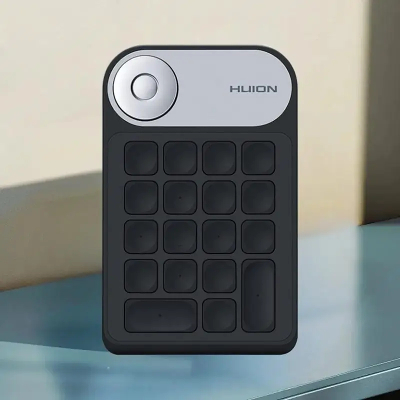 Mini teclado avanzado Huion K20 de 18 teclas para tableta de dibujo, teléfono y PC, incluye controlador de cuadrante.