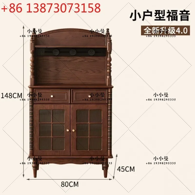 French retro solid wood living room against the wall American medieval storage locker