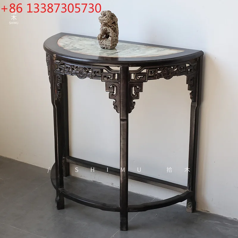 

Crescent Moon Table Xuan Guan Tai Semicircular Table Ebony Solid Wood Chinese Antique