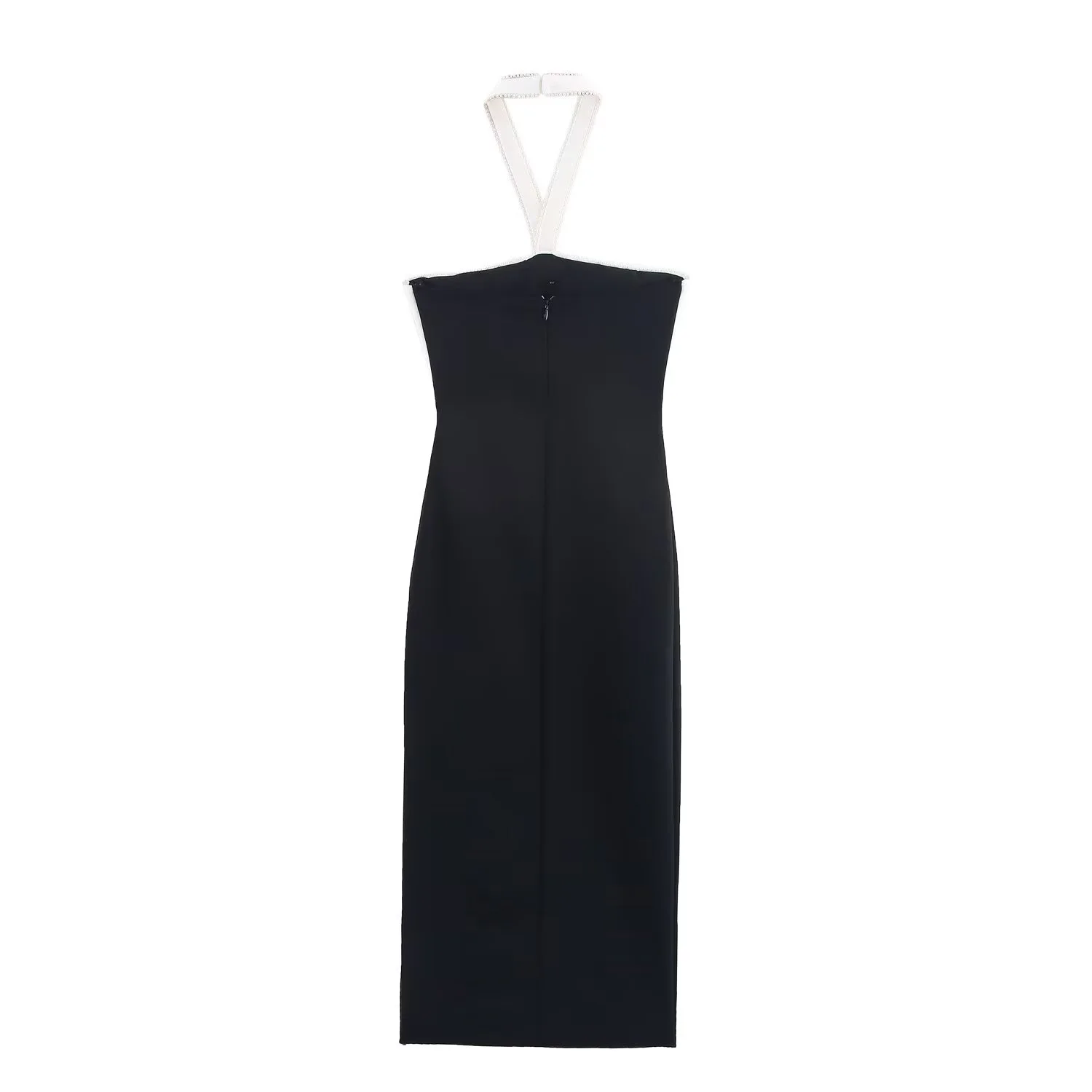 European and American 2025 Summer New Product Women's Fashion Style socialite bow decoration elastic MIDI dress