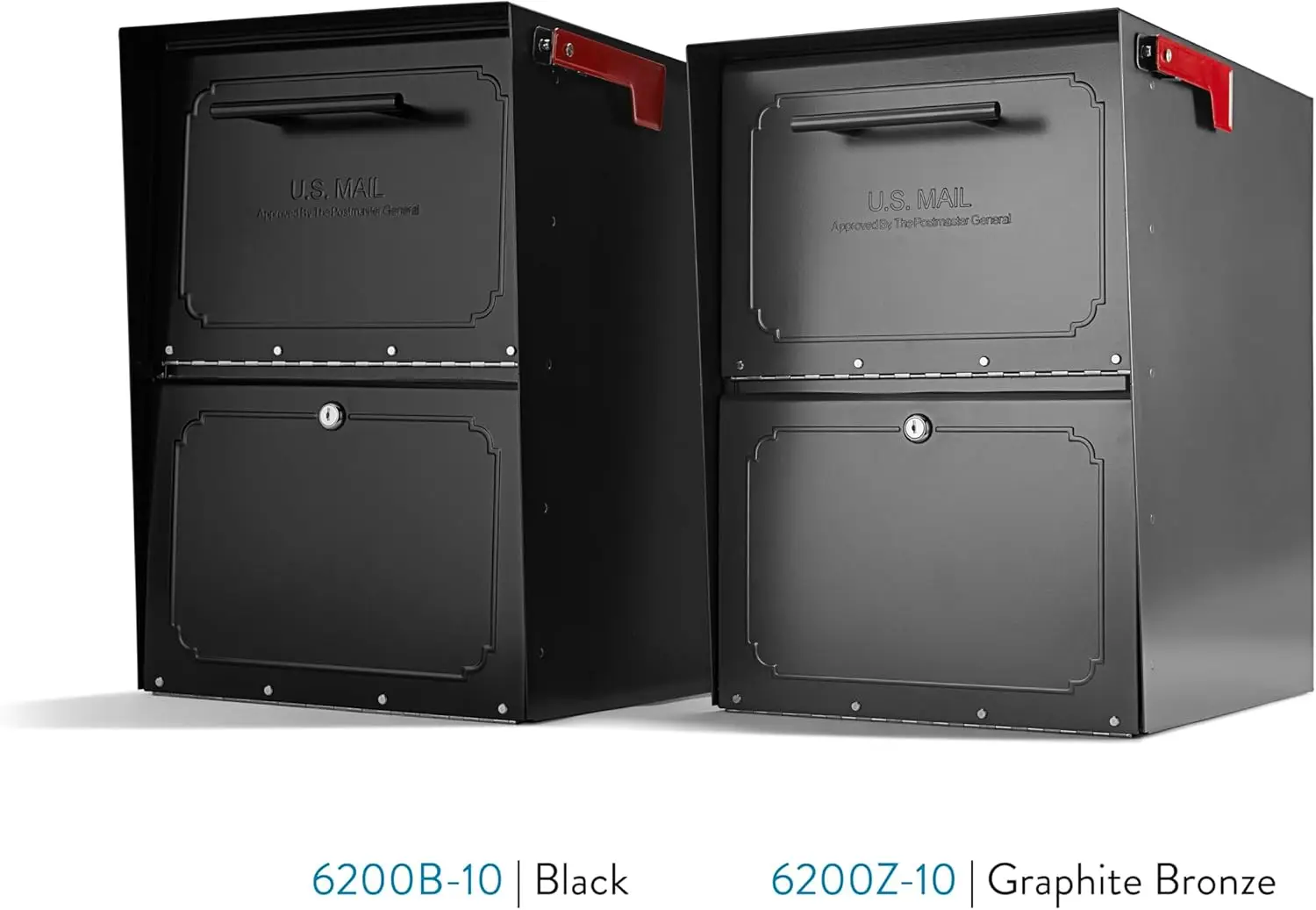 

6200B-10 Oasis Classic Locking Post Mount Parcel Mailbox with High Security Reinforced Lock,Black,18.00 x 15.00 x 11.50 inches