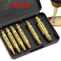 6pcs Damaged Screw Extractor Drill Bit Set Take Out Broken Screw Bolt Remover