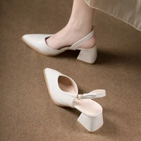High Heel Sandals Woman Pointed Toe Heeled Shoes Shallow 2026 New Summer Trend Loafers Slingback Shoes Elegant Dress Pumps - Image 5