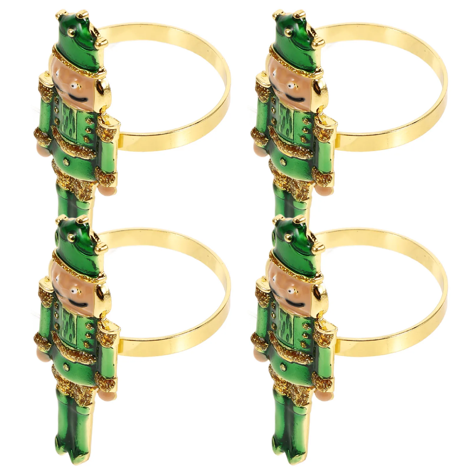 

4 Pcs Napkin Rings Christmas Decor Elegant Napkin Holders for Cloth Party Reusable Metal Holiday Table Settings