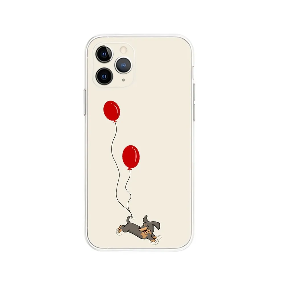 Etui na telefon Sausage Dog Dachshund do iPhone Apple 16,15,14,13,12, Mini,11, Pro, Max, Plus, X, XR, XS,8, SE, 2020, Plus Transparent Cover