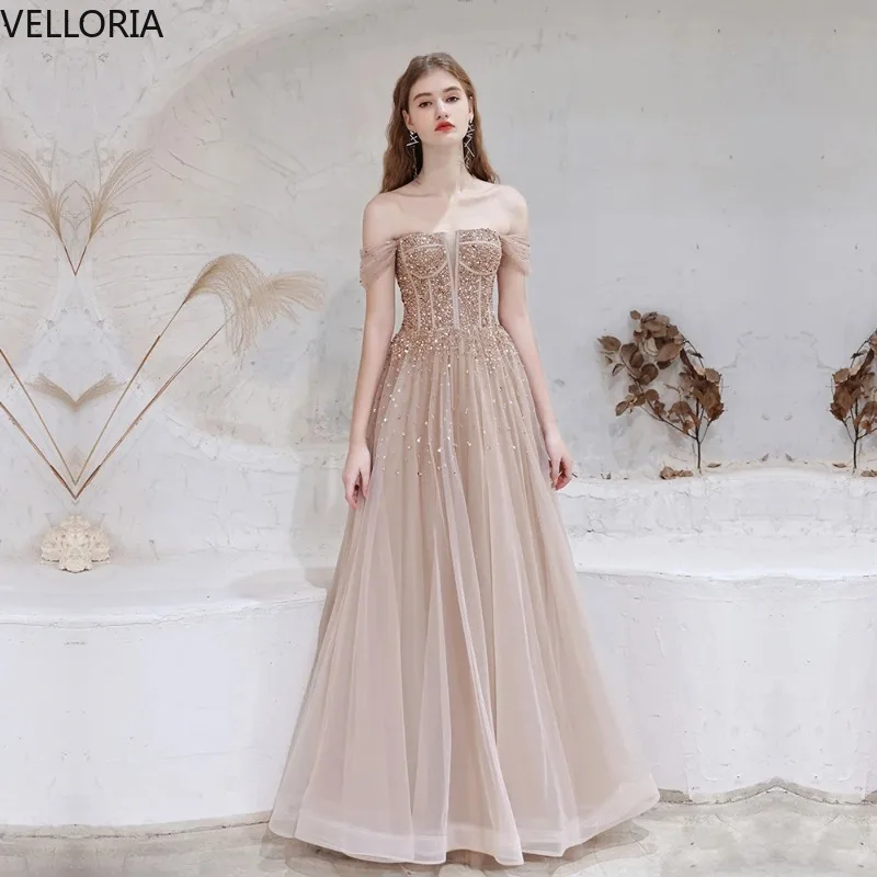 Sexy off-shoulder kralen avondjurk naakt roze bordeaux galajurk mouwloze feestjurk vestidos de fiesta op maat