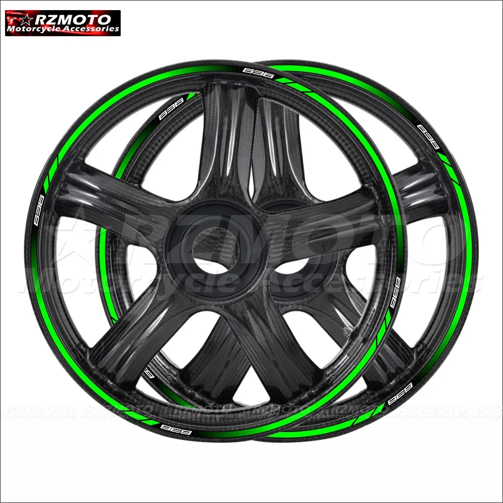 For Kawasaki ZX-6R ZX-10R ZX6R ZX10R 636 Motorcycle 17 Inch Front Rear Decal Wheel Hub Waterproof Reflective Rim Stickers