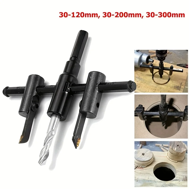 Adjustable aircraft type hole opener woodworking tube lamp hole expanding drill bit gypsum board hole opener