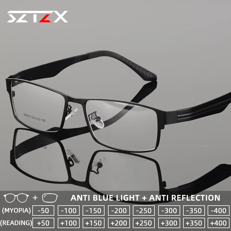 SZTZX Everyday Wear Lightweight Blue Light Blocking Reading Glasses Anti-Reflection Myopia Glasses Custom Prescription Eyewear