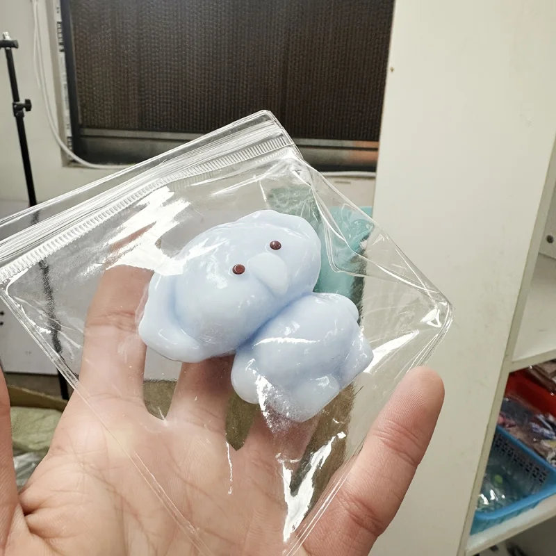 1pc Blue Long-Nosed Elephant Squeeze Toy - Slow Rebound, Ideal for Teens & Adults |   Stress Relieving, Cute Large Elephant Desi