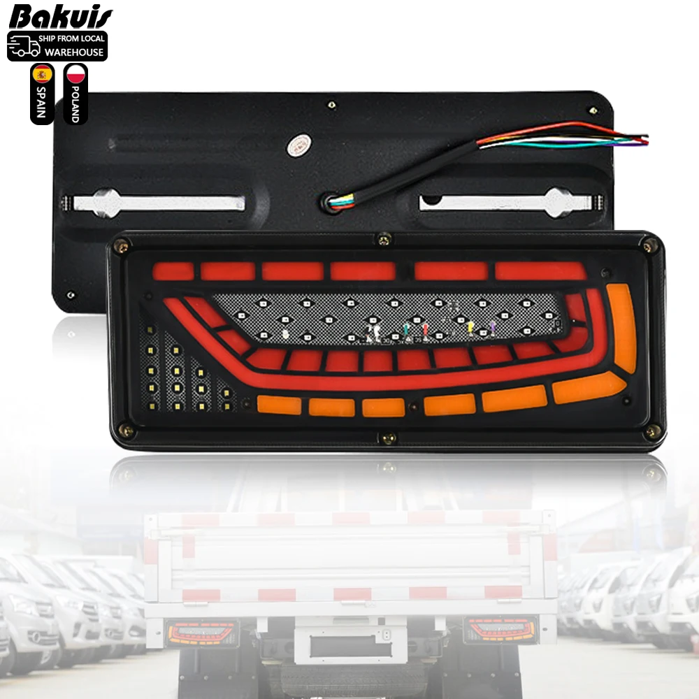 

2PCS 12V 24V Car LED Tail Light Kits For RV Camper Trailer Truck Brake Lights Rear Turn Signal Lamp Reverse Lamp Lorry Taillig