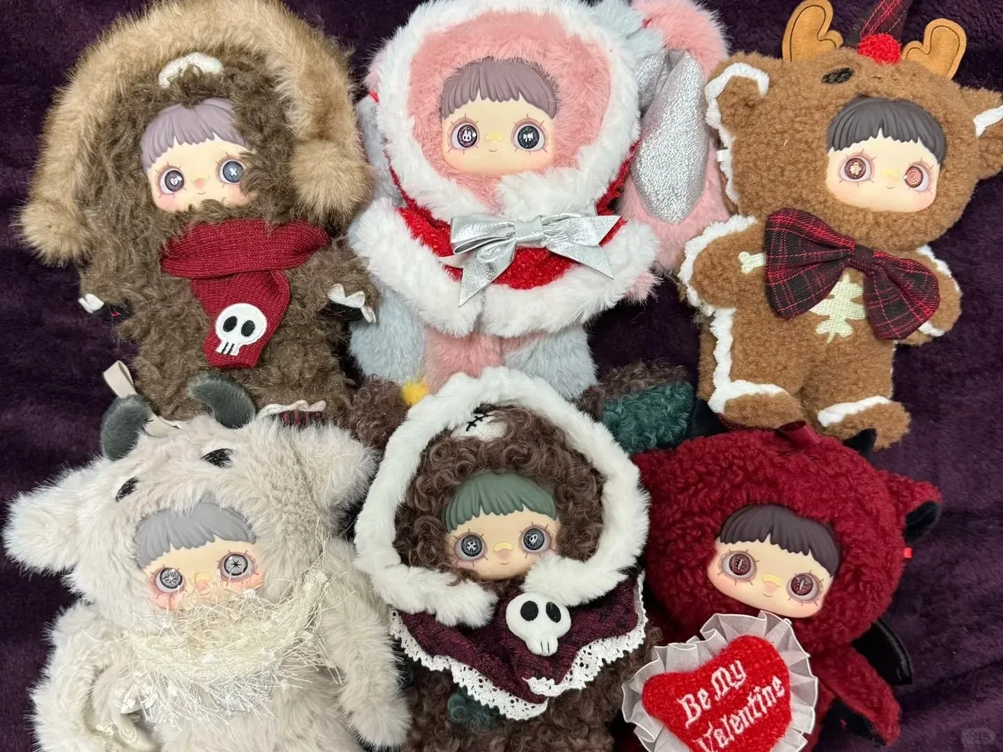 겨울 그로테스크 시리즈 플러시 블라인드 박스 귀여운 펜던트 장식품 친구를 위한 크리스마스 선물 트렌디한 장난감 및 취미