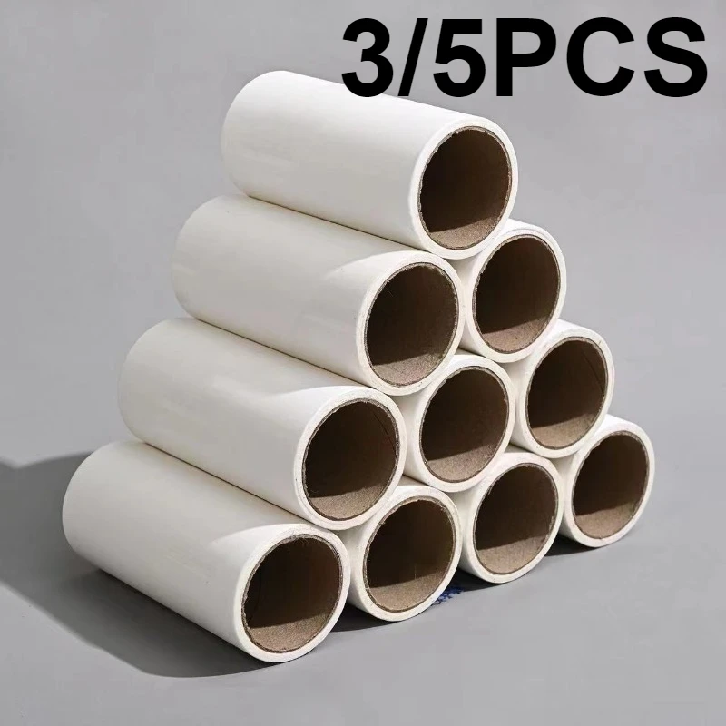 3/5 pçs branco remoção de fiapos rolos de papel roupas tapete quarto cabelo pet limpeza substituição acessórios suplementares